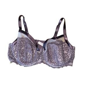 Cacique Seriously Sexy Purple Lace Underwire Balconette Bra Size 42DDD